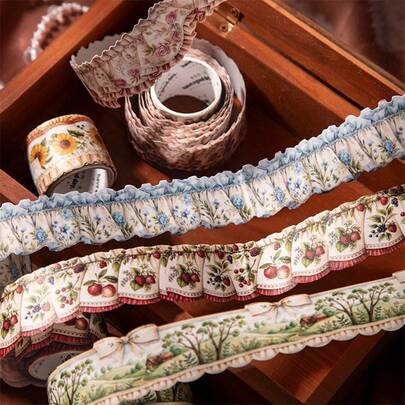 Decorative Tape - "Forest Curtain" Series, Curtain Theme Landscape Tape, Suitable For Journals, Albums, Student Notes Decoration