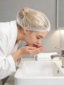 1个丝绸睡眠帽，缎面发帽，女士宽檐高弹力帽，丝绸睡眠帽，高端缎面护发帽，卷发丝绸发带睡眠帽 - 彩色 - 查看 5