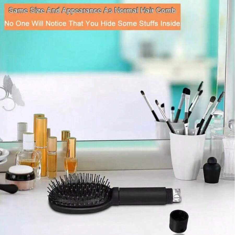 1. Hộp ngụy trang dạng lược, có thể giấu tiền, trang sức và các vật có giá trị khác, hộp đựng bí mật, hộp đựng lược, có thể giấu kim cương và chìa khóa. - màu đen - Xem 1