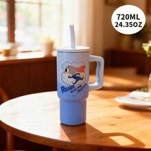 Miniso 迪士尼疯狂动物城尼克/朱迪吸管杯（720毫升/24.35盎司）、伽利略咖啡杯（520毫升/17.59盎司）和吸管保温杯（720毫升/24.35盎司），流行设计，适合居家、办公、旅行，防漏便携，是完美的生日礼物，不锈钢材质。 - 彩色 - 查看 3