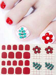 Pegatinas para arte de uñas de los pies, diseños de corazones y patrones geométricos de dibujos animados, purpurina multicolor, diseño mixto versátil, fácil aplicación con raspador - Multicolor - Ver 39