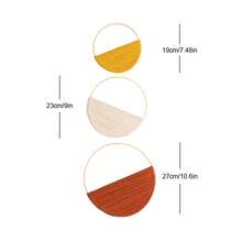 3 piezas Colgante de pared de macramé, conjunto de decoración de pared con aro de bambú hecho a mano y patrón geométrico - Multicolor - Ver 14