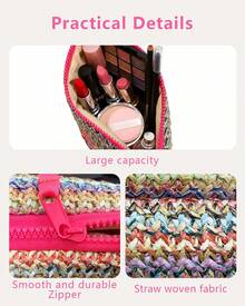 2026 New Women's Fashion Cosmetic Bag, Cosmetic Storage Bag, Portable Travel Toiletry Bag, Suitable For Daily Commuting And Travel - Đỏ - Xem 4