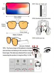 1pc Women's Mirrored Aviator Frame Boho Style Fashion Outdoor Protective Travel Daily Accessory - Gradient Brown - View 10