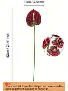 1/5/10 Pcs Artificial Anthurium Lily Flowers (Red), For Wedding, Office, Party, Hotel, Home Table Decor,Wedding,Flowers,Dried Flowers,Artificial Flowers,Home Decor,Flowers Artificial,Wedding Accessories,Artificial Flower,Wedding Decorations - Burgundy - View 13