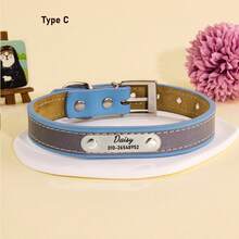 Customized Reflective Pet Collar With Engraved Text, Leather Dog Leash For Small/Medium/Large Dogs, Cat & Dog Neck Strap - Reflective Strip Pet Collar - View 20