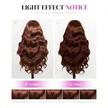 Tóc giả ren phía trước 5*5 13*4, tóc thật pha trộn, mật độ 200%, dài 32 inch, màu nâu, kiểu gợn sóng, dành cho nữ, tóc xoăn gợn sóng mật độ cao, kiểu 5x5 không cần keo dán, thích hợp để đội hàng ngày khi đi dự tiệc và tụ họp, làm quà tặng Ngày của Mẹ và Giáng sinh. - màu nâu - Xem 10