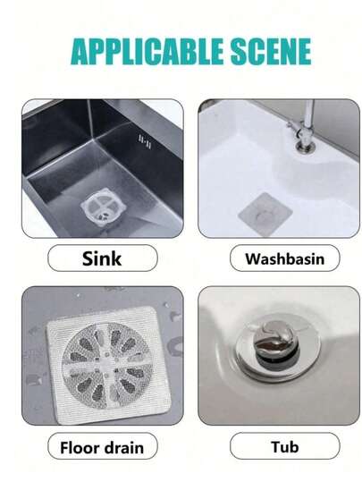Disposable Stickers For Floor Drains, Designed To Prevent Clogs In Kitchens And Bathrooms, Featuring Hair-Catching And Insect-Repelling Properties