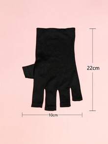 2 đôi găng tay vẽ móng màu đen, chống tia UV/ánh nắng mặt trời, thích hợp để làm khô sơn gel móng tay. - màu đen - Xem 3