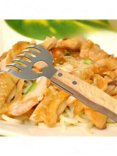 1pc Stainless Steel Meat Shredder - Heat Resistant Kitchen Tool, Easily Shreds Chicken And Beef, Suitable For Barbecue