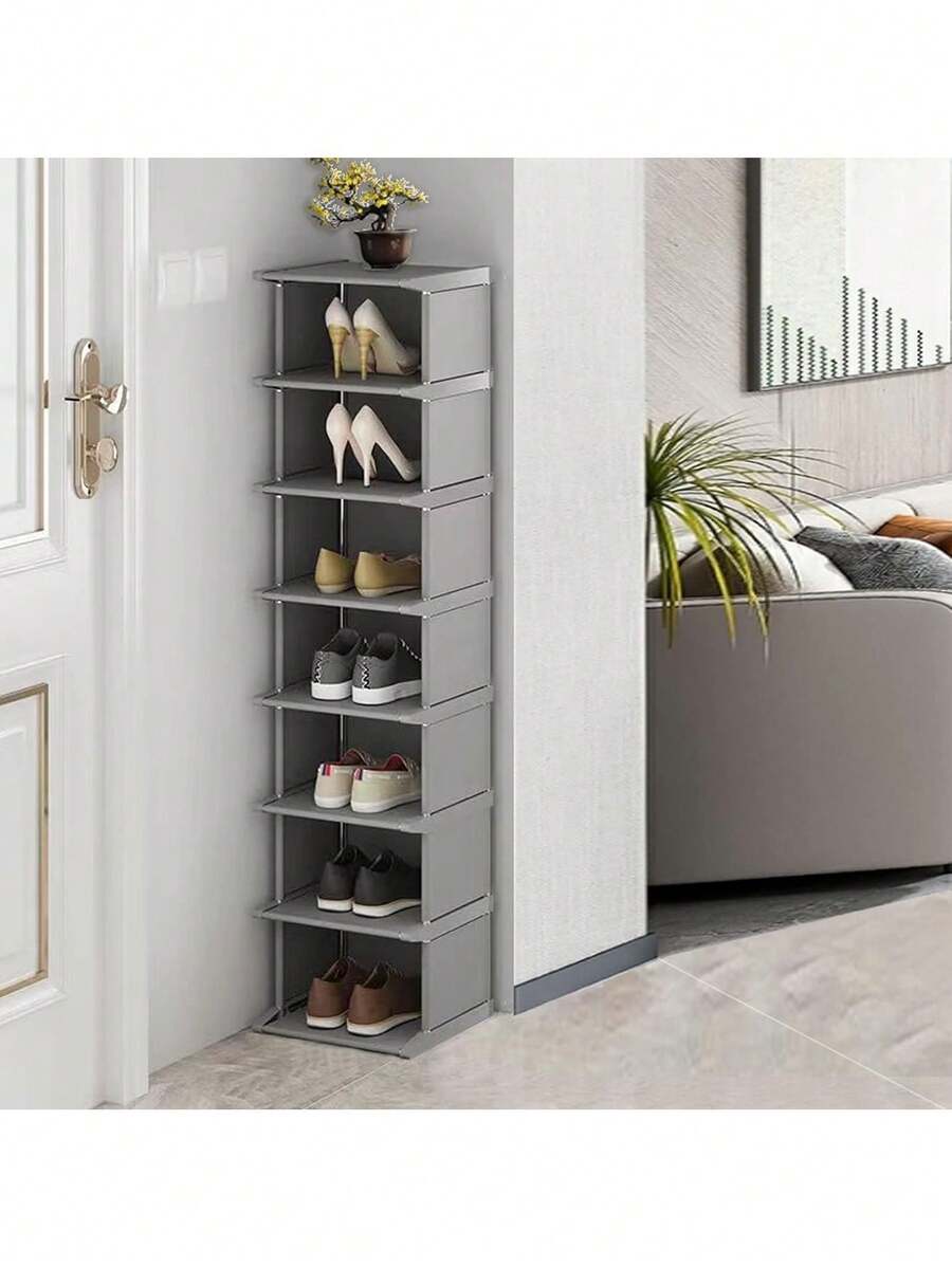 8-Tier Narrow Shoe Rack, Tall Slim Shoe Organizer, Small Space Vertical Shoe Shelf, Suitable For Entryway, Hallway, Closet, Corner, Bedroom And Garage, 44585484 - Watermelon Pink - View 1