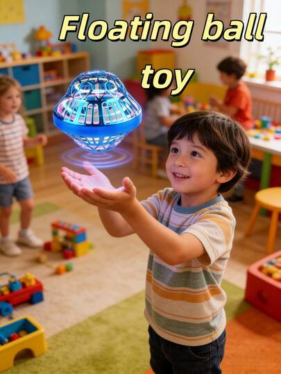 Kids Suspension Intelligent Gyro Ball, Handheld Glowing UFO With Cool Lights, Battery Powered Long Lasting Remote Control, Anti-Drop, Suitable For Indoor/Outdoor, Multi-Person Entertainment Party, Toy Gift For Boys & Girls Aged 3-12