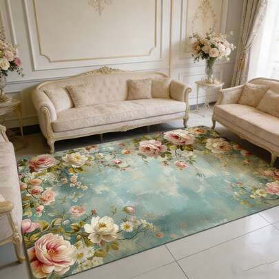 1 tấm thảm trải sàn lớn, sang trọng, họa tiết hoa lá xanh lá cây theo phong cách tranh sơn dầu, mềm mại, lý tưởng làm quà tặng ngày lễ để trang trí không gian ngoài trời! Thích hợp cho phòng khách, phòng ngủ, hành lang, văn phòng, phòng chơi game, làm thảm trang trí, phong cách tối giản Bắc Âu cho lối vào, phòng ngủ, phòng khách, thảm trải sàn, thảm trang trí nhà cửa.