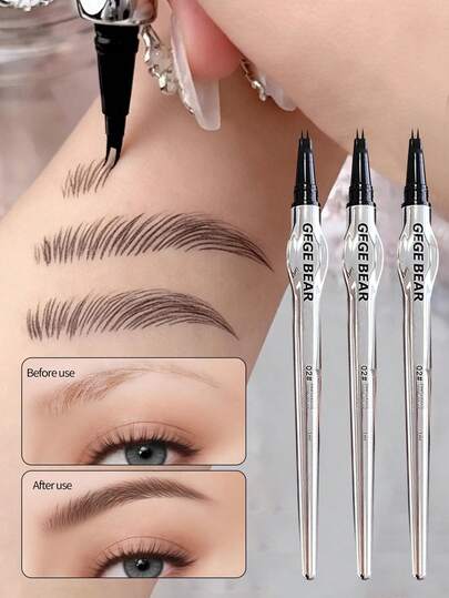 Lápiz de cejas resistente al agua y al sudor - Diseño de doble extremo, fórmula a prueba de manchas, crea cejas naturales y llenas - Apto para uso diario, ocasiones especiales, regalos - Apto para colores de cejas y cabello claros - Esencial de maquillaje, belleza cotidiana, diseño minimalista, color superpuesto, entusiastas del maquillaje, perfilado de cejas, aplicación precisa
