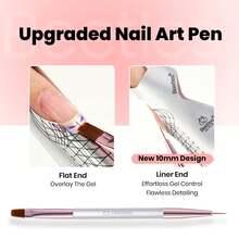 Beetles 60G Large Capacity 9 In 1 Builder Gel For Nails, Multi-Functional Sculpting Hard Gel With Dual Nail Pen & Forms, Nail Extension Strengthener, UV LED Cured Salon Quality DIY Manicure Set For Women - 60g Clear Large Capacity - 查看 4