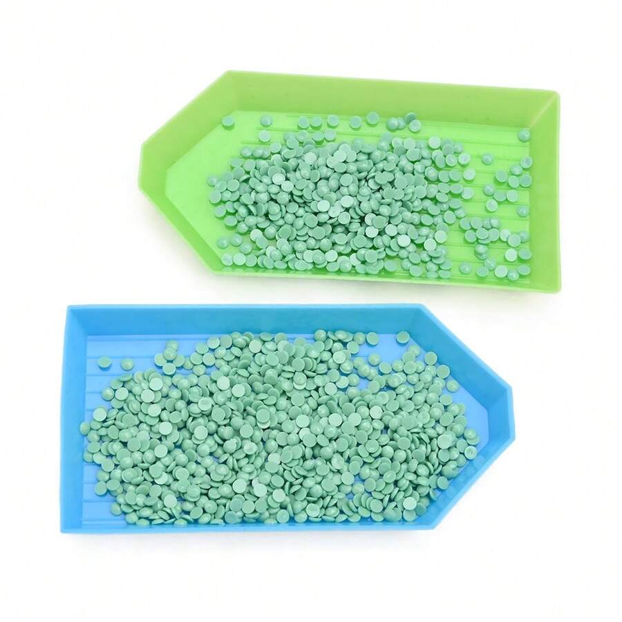 Diamond Painting Tray – 5PCS Large Capacity Plastic Sorting Trays, Multi-Compartment Bead Storage Containers, Rhinestone Organizer For 5D Diamond Art Supplies - Sets - View 1