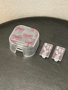 蝴蝶结/爱心/花朵/动物图案，兼容 16/15/14/13数据线保护壳，20W英规快充适配器带防弯折保护套，不含电池，附赠保护盒，适合作为礼物送给朋友 - 粉紅色領結 - 查看 6