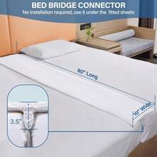 Vekkia Split King Gap Filler For Adjustable Bed,Twin To King Bed Converter Kit,Bed Bridge Twin To King,Mattress Connector With Washable Cover,For Guests Stayovers,Family Room(75in*10in/80" L X 10" W/80" L X 12" W) - White - View 11