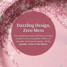 这款粉钻50件套一次性餐具套装包含10个餐盘、10个甜点盘、10个纸杯和20张餐巾纸。这套便捷的餐具非常适合露营、野餐、花园烧烤、婚礼和生日派对。 - 粉色 - 查看 2