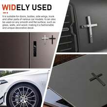 Cross Car Decals, Metal Jesus Cross Badge Stickers, 3D Individual Car Cross Emblem Decal, For Auto Trunk Body Tailgate Side Fenders, Auto Decoration - 銀色2PCS - 查看 5