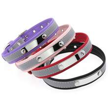 Customized Reflective Pet Collar With Engraved Text, Leather Dog Leash For Small/Medium/Large Dogs, Cat & Dog Neck Strap - Reflective Strip Pet Collar - View 8
