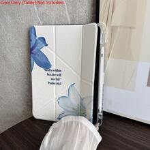 1 件装优雅蓝色百合花圣经经文三折平板电脑保护套，带笔槽，兼容 iPad 10.9/10.2/Air 第五代/Pro 11/第十代/9.7/Air 2/(第七代)/(第八代)/Air 4/5/Pro 11/第十代 10.9 英寸 2022 款智能保护套/Air 13(M3 2025)/Air 11(M3 2025)/Air 11(M3 2025)/11(A16 2025)，Galaxy Tab S10+/S9/A9，5/5PR/6/6PRO/7/7PRO - 彩色 - 查看 9
