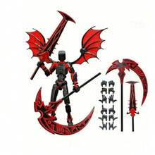 Posable Demon Wings Action Figure, Detailed Assembly Model, Fashionable Grim Reaper Sculpture Decor, Excellent Desktop Ornament, Holiday/Birthday Gift - Multicolor - View 8