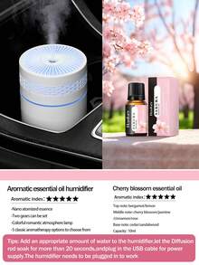 1 Set Car Humidifier (250ml Capacity, Color Changing Night Light, LED Charging) & 360° Rotatable Car Phone Holder With License Plate, Perfect Car Accessories Gift For Friends On Holidays - Cylinder - View 26
