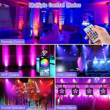 SEBRUANC 80W Six-In-One Wireless Stage Par Light, 36 LED RGB Party Par Light Built-In 8800mA High-Capacity Battery And Remote Control , 6CH/10CH Party Light For Bar KTV Disco DJ Wedding Stage Performance Light Up House Dyeing Light - US A Type Plug(110-127V) - View 6