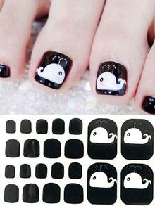 Pegatinas para arte de uñas de los pies, diseños de corazones y patrones geométricos de dibujos animados, purpurina multicolor, diseño mixto versátil, fácil aplicación con raspador - Multicolor - Ver 40