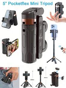 Chân máy mini Pocketflex, chất liệu hợp kim nhôm, gậy selfie xoay 360° linh hoạt, công tắc một nút, chân máy điện thoại 3 trong 1, tay cầm có thể thu gọn, điều khiển từ xa có thể tháo rời, kích thước bỏ túi, thiết bị chụp ảnh du lịch tối ưu. - Nhiều màu - Xem 1