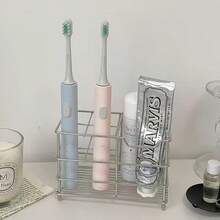 5-Slot Stainless Steel Bathroom Toothbrush Holder, Multi-Function Organizer For Toothpaste, Razor, Makeup Brushes, Pencils, Paintbrushes And More - Silver - View 3