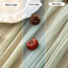 1pc Sage Green Table Runner Spring Decor Cheesecloth Rustic Boho Cheese Cloth Runner For Wedding Bridal Shower Sheer Gauze Centerpiece Spring Home Decorations, Lightweight Gauze Tablecloths Ideal For Sophisticated Centerpieces And Seasonal Event Decoration - 綠色 - 查看 6