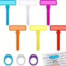 4 件套（2 个阅读器和 2 个指环扣）引导阅读工具、手指聚焦荧光笔、阅读障碍辅助工具、引导阅读条、书签、阅读辅助工具、多动症辅助工具 - 多色 - 查看 4