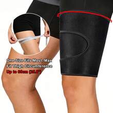 Thigh Support - Adjustable Compression Sleeve Thigh Wrap - Unisex - Black - View 7