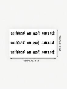 1 Tattoo Sticker With English Personalized Cursive Letters, Temporary Tattoo Sticker, Washable, PVC, Disposable, Waterproof And Sweatproof, For Arms And Back, Non-Reflective, Realistic Tattoo, Suitable For People, For Daily Use, Lasts 3-5 Days - Black - View 6