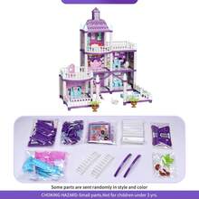 UINLE Baby Princess Castle Dollhouse DIY Assembly Toy Set, 2/3/4/5-Story Princess Villa, Including Bedroom, Kitchen, Swimming Pool And Other Functional Areas, Equipped With Glowing Pillars And Slide, An Ideal Choice For Holiday Gifts - Multicolor - View 14