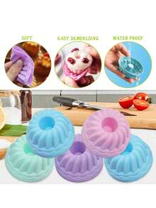 24pcs Silicone Muffin Cups, 4 Colors, Suitable For Baking Cakes, Puddings, Jelly, DIY Baking Tools, Random Colors - Multicolor - View 11