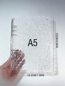 A5/A7/A8 Size, Wavy Pattern, Transparent, Removable Embossed Crystal Sticker Notebook, Inner Pages With Removable Sticker Notebook, Transparent Card Storage Box, Made Of Durable Acrylic Material Binder, Suitable For Notebook Covers, Planners, Card Storage, Sticker Books, Photo Albums And Other Stationery - Rectangle - View 3