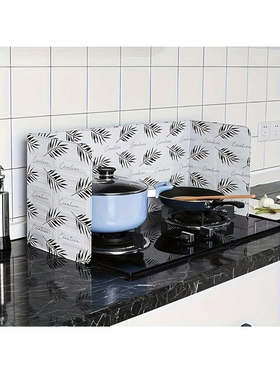 高温铝合金厨房防溅罩 - 耐油耐热炉灶盖，可折叠燃气灶配件，装饰性厨房用品，安装简便，完美的节日礼物