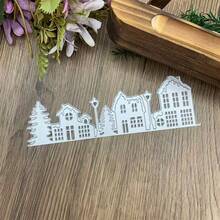 1 khuôn cắt kim loại kỳ diệu - Hình cây thông Noel và ngôi nhà tinh tế, thích hợp cho nghệ thuật giấy DIY, làm sổ lưu niệm và làm thiệp, cắt chính xác, dễ dàng tháo khuôn. - Bạc - Xem 4