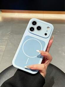 Ốp lưng điện thoại từ tính không dây bằng silicon lỏng cao cấp, hiệu ứng chuyển màu gradient, dành cho iPhone 17Pro Max 17Pro 17 16 15 14 13 Pro Max, màu trơn, chống sốc. - Màu xanh nhạt - Xem 3