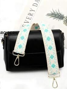 替换肩带，斜挎包肩带延长带，针织细肩带，适用于手提包、邮差包、包带、包饰配件、教师礼物 - 青碧色 - 查看 3