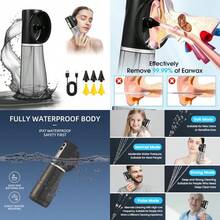 Scian Ear Wax Removal Electric Ear Irrigation Flushing System Water Powered Ear Cleaner Tool With 4 Pressure Settings  And Effective Ear Cleaning Kit With 6 Reusable Tips USB Rechargeable IPX7#QAZ - như hình - Xem 1