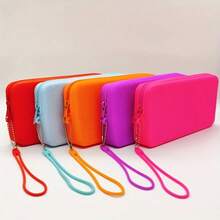 Silicone Chain Cosmetic Bag, Phone Bag, Beach Bag, Handheld Bag, Personal Item Tote Bag, Soft Storage Pouch, Key & Coin Purse - Multicolor - View 6