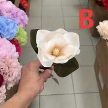30 cm Fleur de magnolia artificielle décorative / Plusieurs couleurs disponibles / Ornement de fleur artificielle pour l'ameublement de la maison - Multicolore - Voir 11