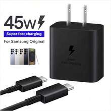 45W 超级快充 Type-C 充电器，支持 C-C 数据线，兼容三星 S26/S25/S24/S23/S22 和 17/16/15 系列 - 美規A型插(110-127V) - 查看 1