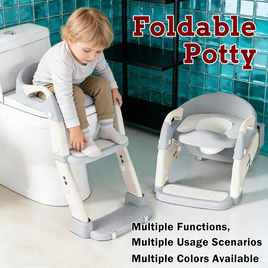 Children's Toilet Ladder, Foldable Potty Training Stool For Toddlers & Infants - Multicolor - View 1