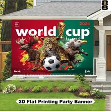Decorazione da parete per i Mondiali, piatta 2D, 1 pezzo 2D da appendere al muro per i Mondiali 2026, striscione di sfondo super grande, striscione per feste, accessori per lo sfondo, perfetto per decorazioni per feste a tema, giardino, cortile e feste, decorazione per la casa, riutilizzabile per uso interno ed esterno, decorazione da parete per appassionati di calcio, decorazione per la stanza dei giochi, decorazione da parete, decorazione da parete personalizzata. - z1 - Visualizzare 6