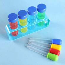 1 Set - 50ml Plastic Graduated Centrifuge Tubes With Rack And Colorful Straws, Screw Cap Sample Storage Tubes, Educational Laboratory Supplies, Suitable For STEM Science Experiments, School Projects And Home Education, Perfect For Students And Teachers, Back To School Season - 4-hole Series a - View 8